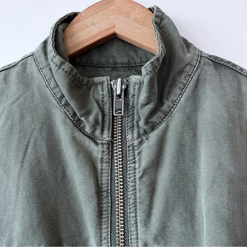 Melrose And Market Casual Green Cotton Utility Women’s Jacket Size S